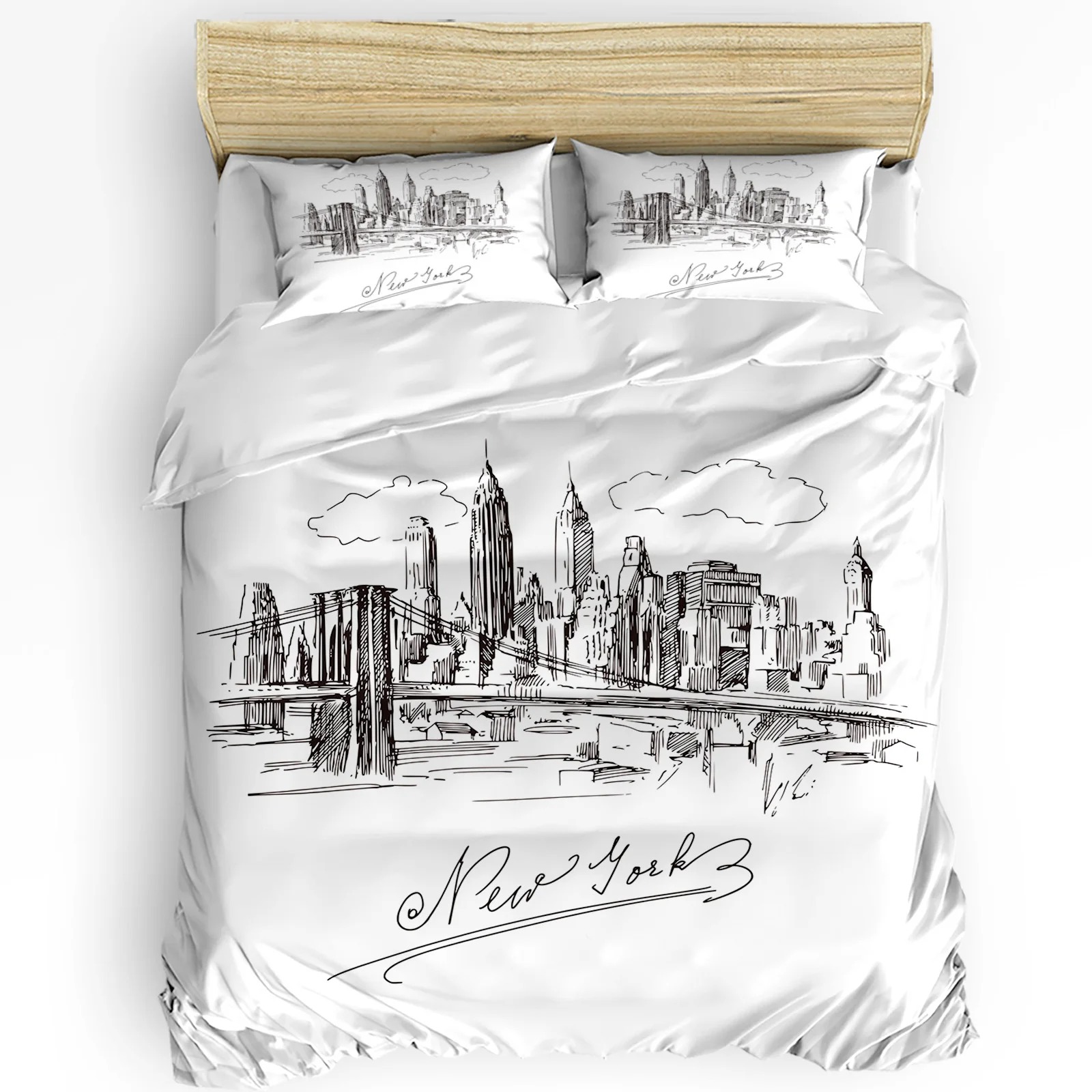 Home Textiles New York - New York Sketch City Dekbedovertrek Beddengoedset