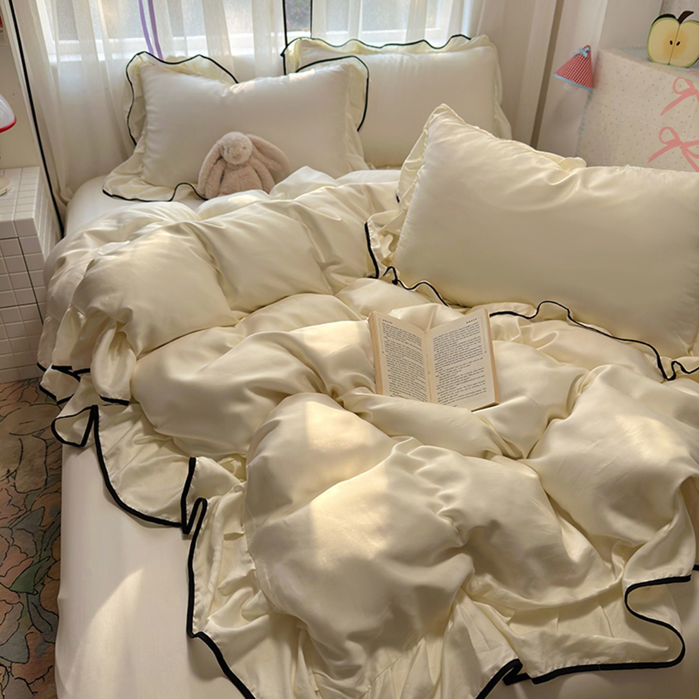 Silk Sheet Set - Luxueuze IJs Zijde Koelende Beddengoedset, Wasbare