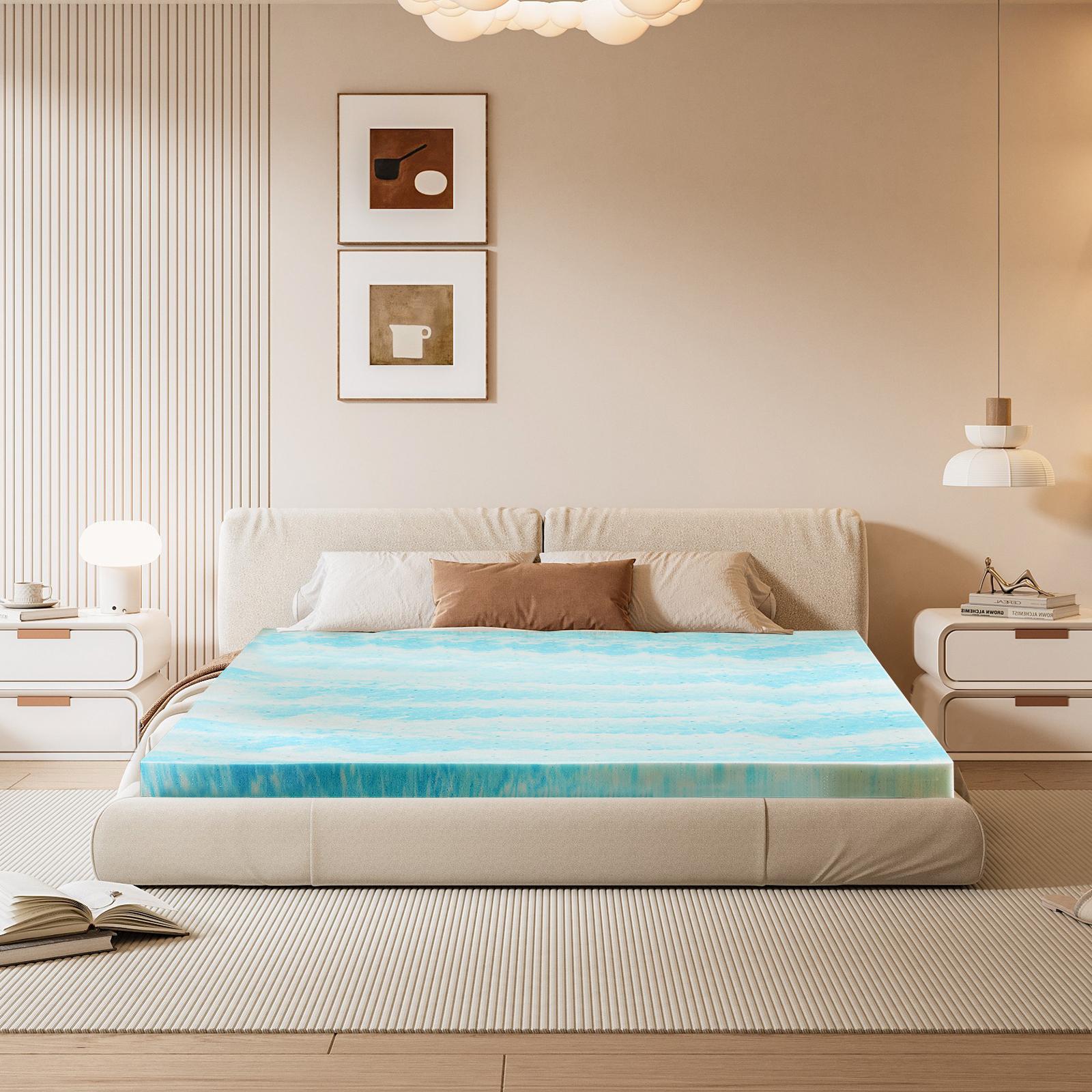 Memory Foam Topper - 2 inch koelgel swirl memory foam