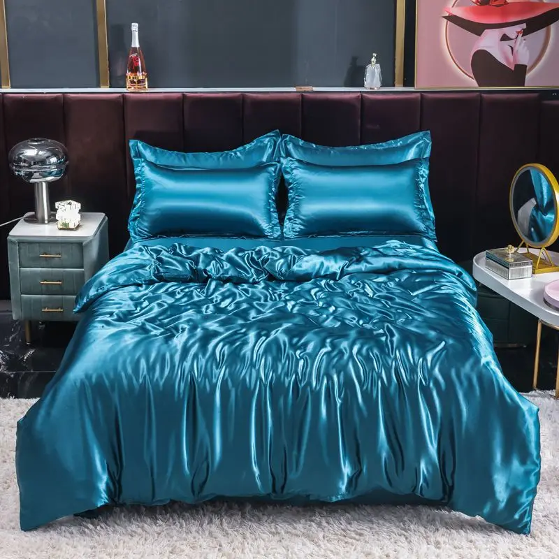 Silk Sheet Set - Nordic Satijn Zijden Beddengoed Set Met