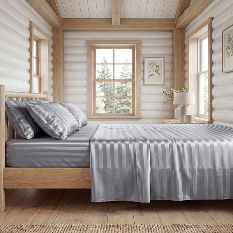 Kreukvrije gestreepte satijnen - Silk Sheet Set recensie en prijs